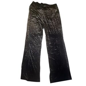 Vintage y2k early 2000s velvet leopard flared leg pants